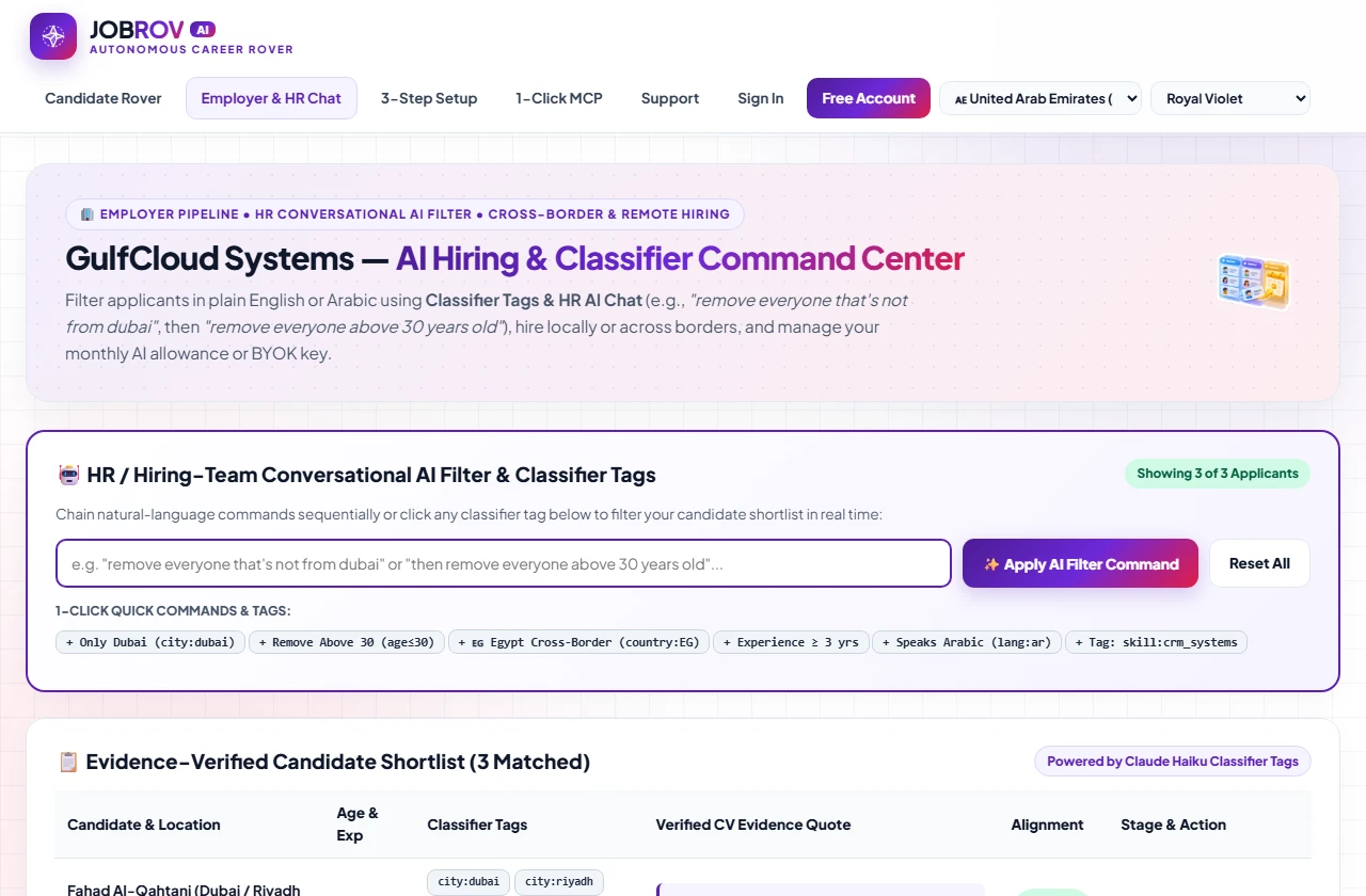 Conversational HR AI Filtering